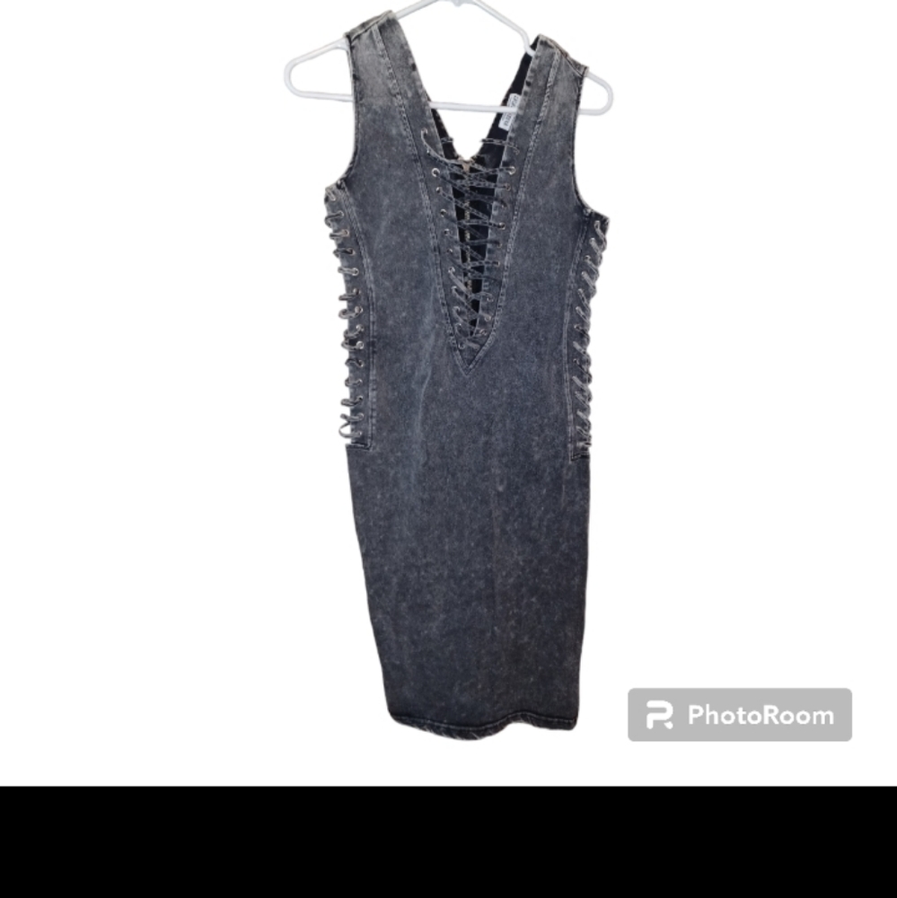Gray stone washed dress.